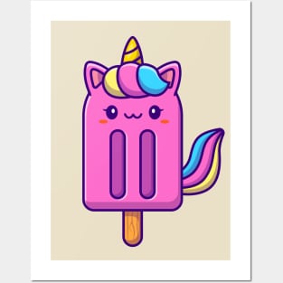 Cute Unicorn Popsicle Posters and Art